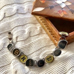 SALE Vintage Typewriter Keys Bracelet